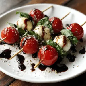 Mini Caprese Skewers with Balsamic glaze
