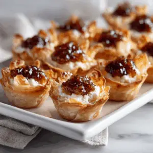 Mini Phyllo Cups with Goat Cheese and Fig jam