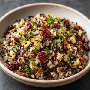 Orange Cranberry Wild Rice pilaf