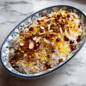 Persian Mixed Rice with Barberries and pistachios