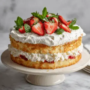 Russian Biscuit Cake with Strawberry filling
