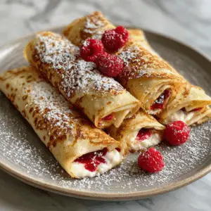 Russian Crepes with Jam and Cottage cheese