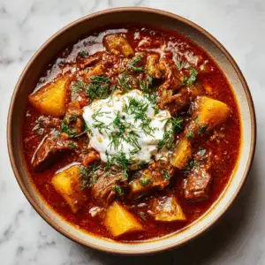 Rustic Russian Goulash with Potatoes and pickles