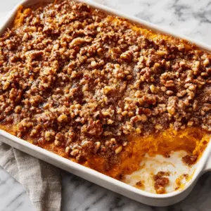 Sweet Potato Casserole with Pecan streusel