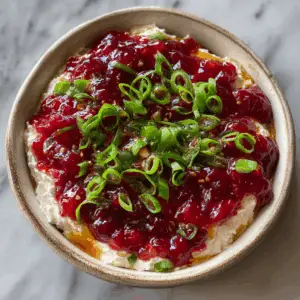 Sweet & Spicy Cranberry Jalapeño Dip with Cream cheese