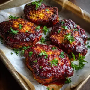 BBQ Pork Chops with Cornbread crust