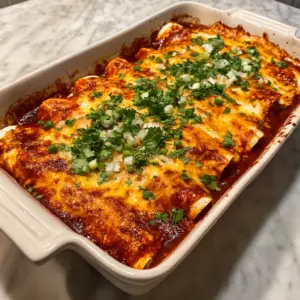 BBQ Pork Enchiladas with Red sauce