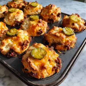 BBQ Sloppy Joe Muffins with Pickle chips