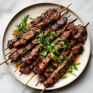 Grilled Vietnamese BBQ Lemongrass Beef skewers