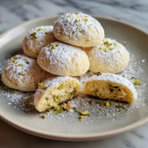 Kourambiethes with Pistachios and Icing sugar