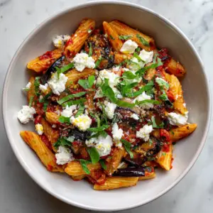 Penne alla Norma with Smoky Eggplant and basil
