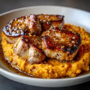 Pork Medallions with Sweet Potato mash