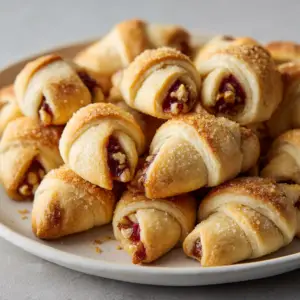 Raspberry Walnut Rugelach with Cream Cheese dough