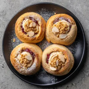 Soft Vegan Kolache Dough with Cream Cheese filling