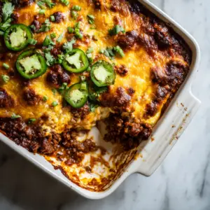 Baked Chili Beans with Cheese crust