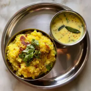 Gujarati Khichdi with kadhi