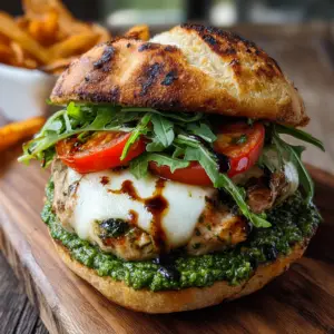 Italian Turkey Burgers with Pesto and mozzarella