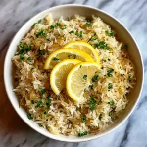 Lemon Herb Pilaf with Fresh Parsley and garlic