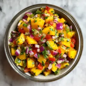 Mango Peach Salsa for Summer bbqs