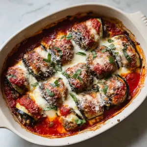 Sausage Stuffed Eggplant rollatini