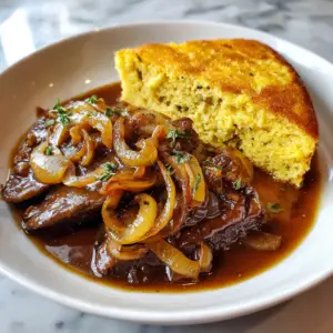 Southern Style Liver and Onions with cornbread