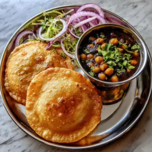 Stuffed Bhatura with Paneer and chole